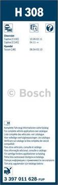 BOSCH 3 397 011 628 - SILECEK SUPURGESI ARKA CAM HYUNDAI TUCSON parcadolu.com