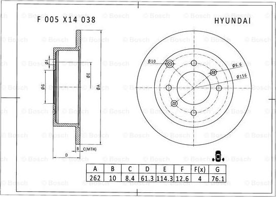 BOSCH F 005 X14 038 - Fren Diski parcadolu.com