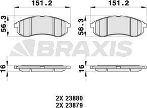Braxis AB0372 - ON FREN BALATASI MITSUBISHI L200 2.5 TD 4X4 01-06 parcadolu.com