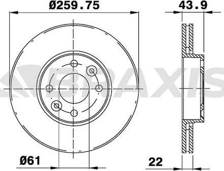 Braxis AE0010 - ON FREN DISK AYNASI HAVALI MICRA K12 03>10 NOTE 06>12 CLIO III 06>10 MODUS 04> 260X4 parcadolu.com