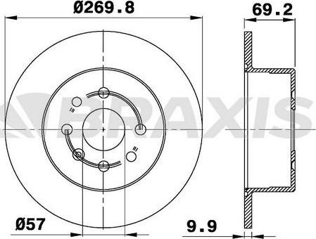 Braxis AE0321 - ARKA FREN DISKI 4 BIJON VECTRA B 1.6I 16V 1.7 TD 1.8I 16V 95 > parcadolu.com