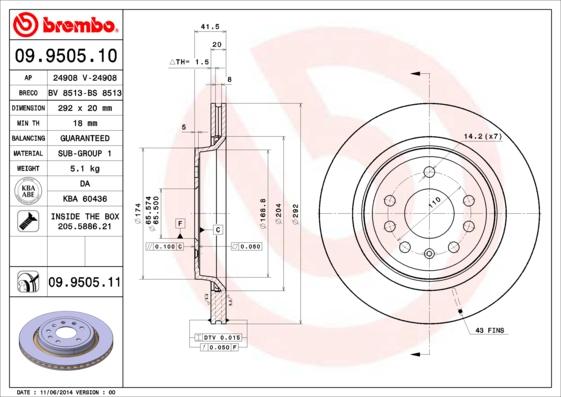 Brembo 09.9505.10 - Fren Diski parcadolu.com