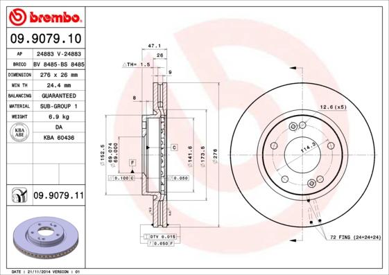 Brembo 09.9079.10 - Fren Diski parcadolu.com