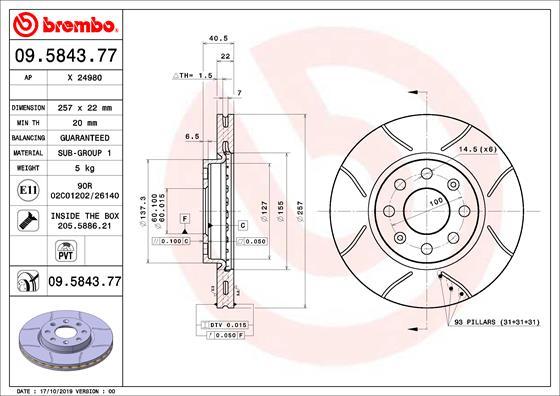 Brembo 09.5843.77 - Fren Diski parcadolu.com