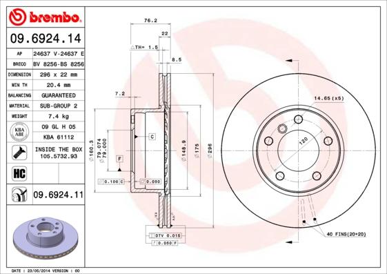 Brembo 09.6924.11 - Fren Diski parcadolu.com