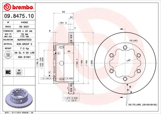 Brembo 09.8475.10 - Fren Diski parcadolu.com