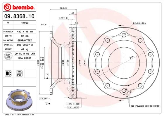 Brembo 09.8368.10 - Fren Diski parcadolu.com