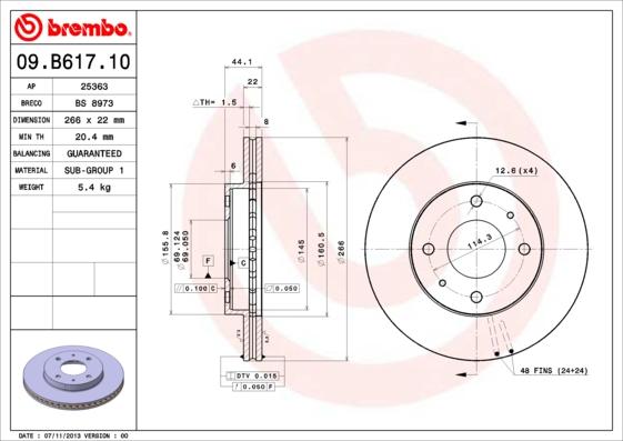 Brembo 09.B617.10 - Fren Diski parcadolu.com