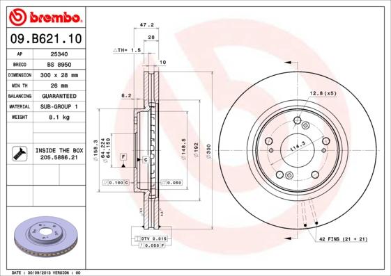 Brembo 09.B621.10 - Fren Diski parcadolu.com