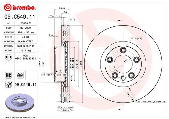 Brembo 09.C549.11 - Fren Diski parcadolu.com