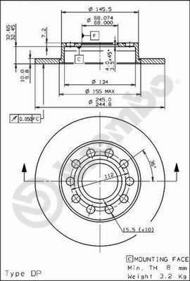 Brembo 08.9136.11 - Fren Diski parcadolu.com