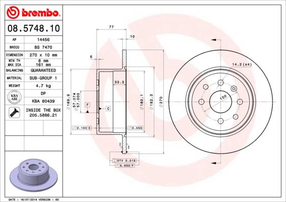 Brembo 08.5748.10 - Fren Diski parcadolu.com