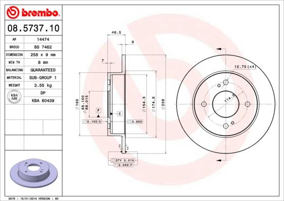 Brembo 08.5737.10 - Fren Diski parcadolu.com