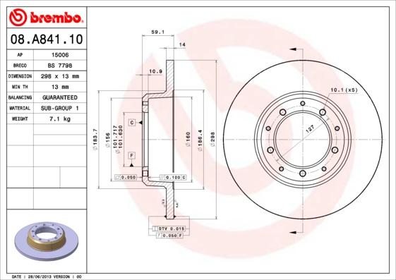 Brembo 08.A841.10 - Fren Diski parcadolu.com