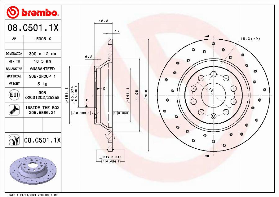 Brembo 08.C501.1X - Fren Diski parcadolu.com