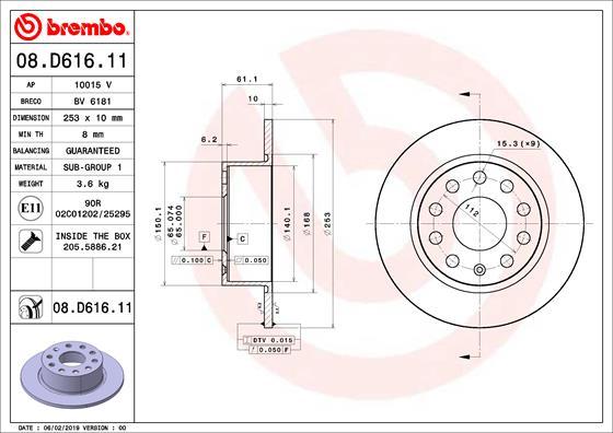 Brembo 08.D616.11 - Fren Diski parcadolu.com