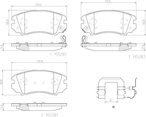 Brembo P30043N - Fren Balata Seti, Diskli Fren parcadolu.com