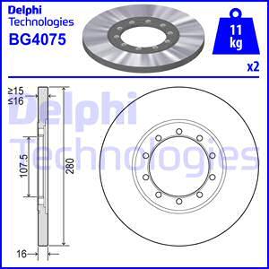 Delphi BG4075 - ARKA FREN DISK AYNASI TRANSIT V347 2.2TDCI - 2.4TDCI - 3.2TDCI 06>14 A.CEKERABSLI parcadolu.com
