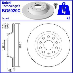 Delphi BG5020C - Fren Diski Çiftli Paket - Boyali. Deliksiz parcadolu.com