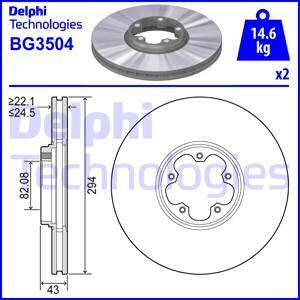 Delphi BG3504 - FREN DİSKİ ÖN 294MMFORD   TRANSİT V184 01-  parcadolu.com