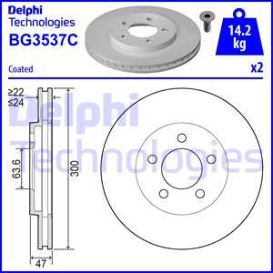 Delphi BG3537C - FREN DISKI CIFTLI PAKET - BOYALI. DELIKLI parcadolu.com