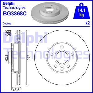 Delphi BG3868-C - FREN DISKI CIFTLI PAKET - BOYALI. DELIKLI parcadolu.com