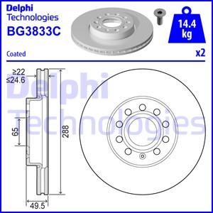 Delphi BG3833-C - FREN DISKI ON CADDY III HAVALI 288mm parcadolu.com