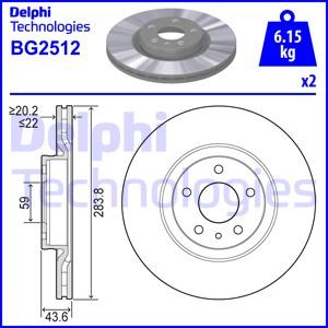Delphi BG2512 - ON FREN AYNASI DISKI DOBLO III EGEA 1.3 - 1.6 - 2.0 10>ALFA ROMEO 147 156 5 BIJON 284MM parcadolu.com