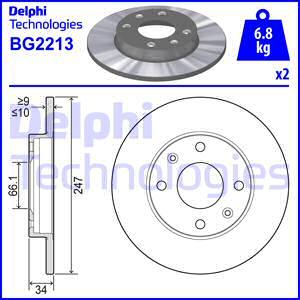 Delphi BG2213 - FREN DISKI CIFTLI PAKET. DELIKSIZ parcadolu.com