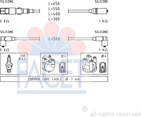 FACET 4.9937 - Buji Kablosu Seti parcadolu.com