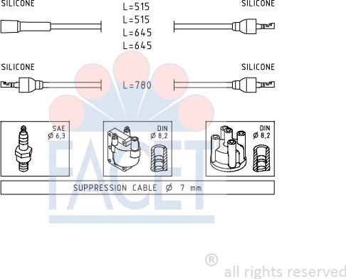 FACET 4.8509 - Buji Kablosu Seti parcadolu.com