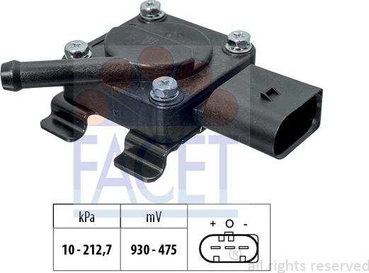FACET 10.3312 - Egzoz / Fark Basınç Sensörü parcadolu.com