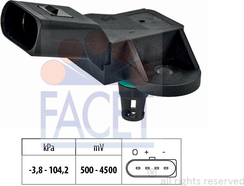 FACET 10.3280 - Basınç Sensörü, Fren Gücü Artırıcısı parcadolu.com