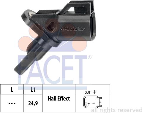 FACET 21.0001 - Tekerlek Hız / Abs Sensörü parcadolu.com