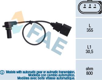 FAE 79062 - Devir Sayısı Sensörü, Otomatik Şanzıman parcadolu.com