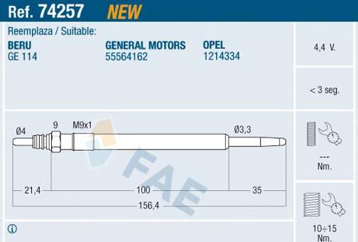 FAE 74257 - Kızdırma Bujisi parcadolu.com