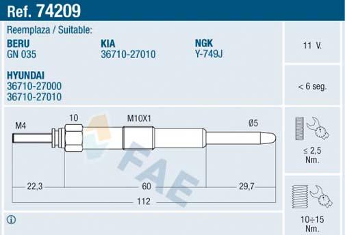 FAE 74209 - Kızdırma Bujisi parcadolu.com