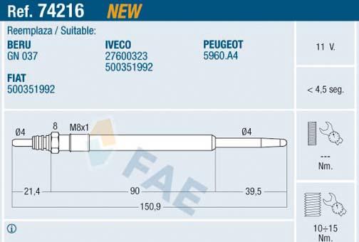 FAE 74216 - Kızdırma Bujisi parcadolu.com