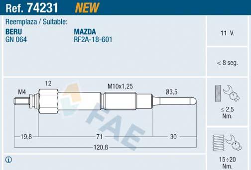 FAE 74231 - Kızdırma Bujisi parcadolu.com