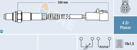 FAE 77256 - OKSIJEN SENSORU FOCUS CMAX 04> FOCUS II 05> VOLVO C30 07 12 S40 04> S80 I 03>06 XC90 I 275 2.5 T AWD 02>14 2.5T parcadolu.com