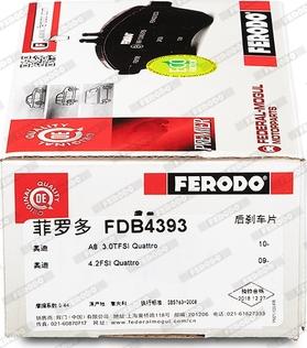 Ferodo FDB4393 - ARKA FREN BALATASI A8 4H 3.0 TFSI QUATTRO - 4.2 FSI QUATTRO - 3.0 TDI QUATTRO - 4.2 TDI QUATTRO 11 - 09 1KW parcadolu.com
