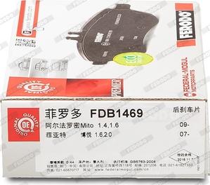 Ferodo FDB1469 - ARKA FREN BALATASI STILO TUM MODEL 10 - 01>BRAVO LINEA 1.4 1.4T JET 1.9D MJET 04 - 07> parcadolu.com