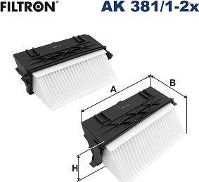 Filtron AK 381/1-2x - HAVA FILTRESI  MERCEDES OM642 CDI   204-212-164  parcadolu.com
