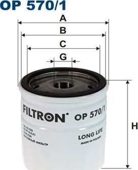 Filtron OP570/1 - Yağ filtresi parcadolu.com