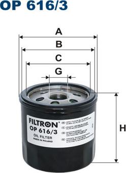Filtron OP616/3 - Yağ filtresi parcadolu.com