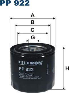 Filtron PP922 - Yakıt Filtresi parcadolu.com