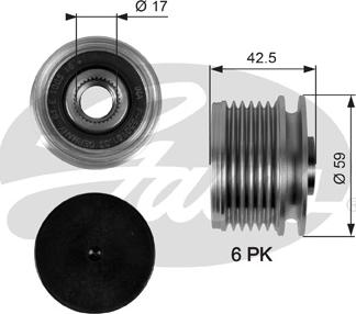 Gates OAP7106 - ALTERNATOR KASNAK CLIO II-MGN-KNG-SCENIC K4M-K4J-K9K-F4P 6 KANAL- 6 KANAL - AYARLI parcadolu.com