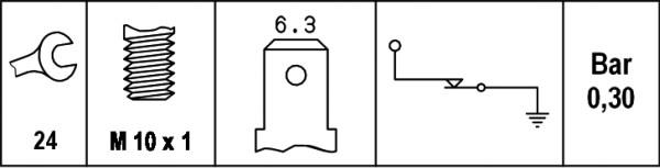 HELLA 6ZL 003 259-641 - YAG MUSURU 0.25BAR-MAVI VW CADDY 83-92  GOLF 75-98  LT 75-03  PASSAT 78-00 TRANSPORTER 80-04 parcadolu.com