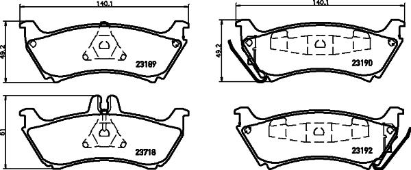 HELLA 8DB 355 009-241 - Fren Balata Seti, Diskli Fren parcadolu.com