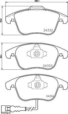 HELLA 8DB 355 026-271 - Fren Balata Seti, Diskli Fren parcadolu.com